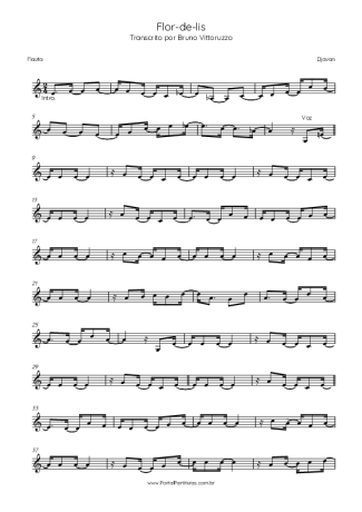 Djavan Flor De Lis score for Flute