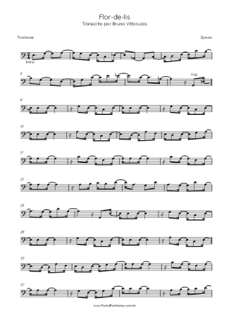 Djavan Flor De Lis score for Trombone