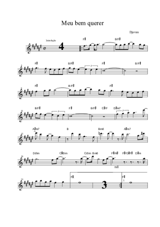 Djavan  score for Alto Saxophone