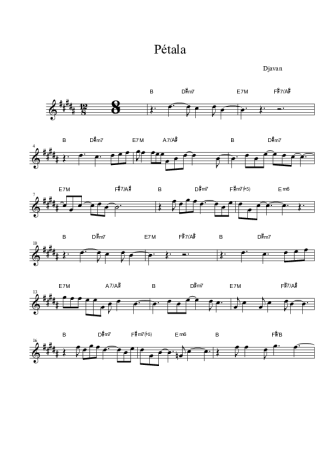 Djavan  score for Clarinet (Bb)