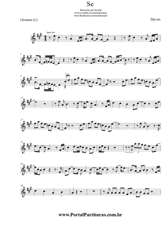 Djavan Se score for Clarinet (C)