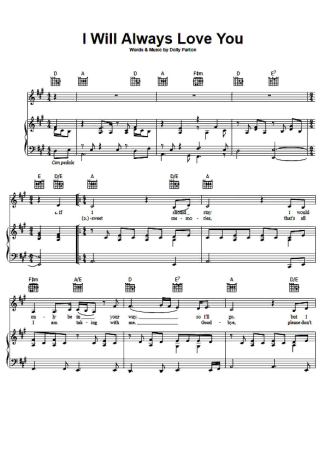 Dolly Parton  score for Piano