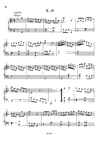 Domenico Scarlatti  score for Piano