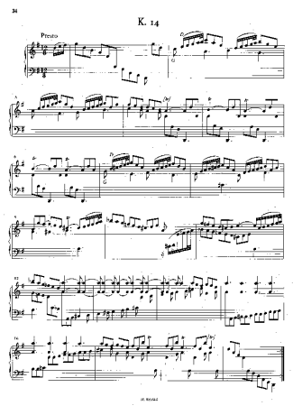 Domenico Scarlatti  score for Piano