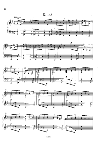 Domenico Scarlatti  score for Piano