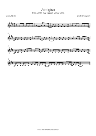 Dorival Caymmi Adalgisa score for Clarinet (C)