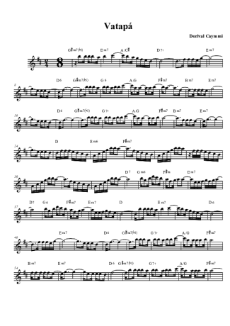 Dorival Caymmi  score for Clarinet (Bb)