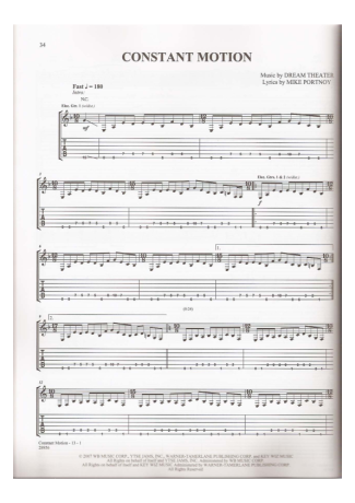 Dream Theater  score for Guitar