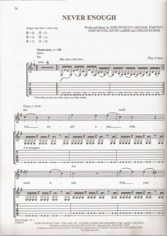 Dream Theater  score for Guitar