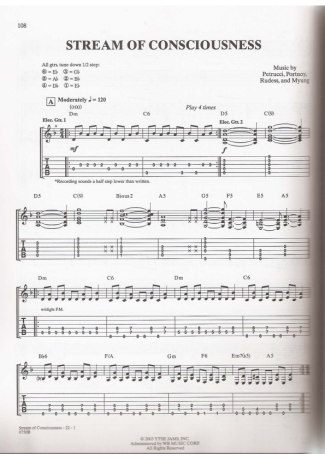 Dream Theater  score for Guitar