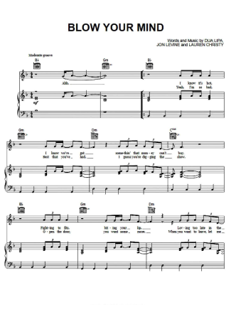 Dua Lipa  score for Piano