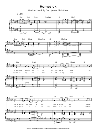 Dua Lipa  score for Piano