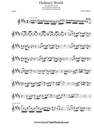 Duran Duran  score for Violin