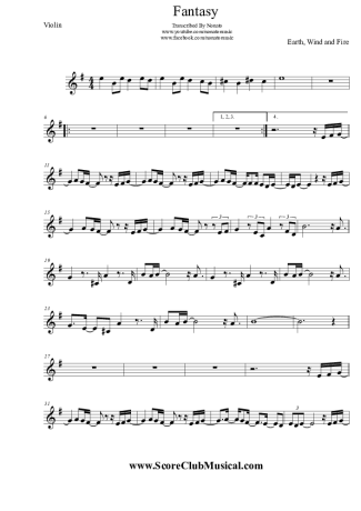 Earth Wind And Fire Fantasy score for Violin