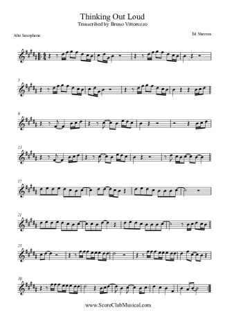 Ed Sheeran  score for Alto Saxophone