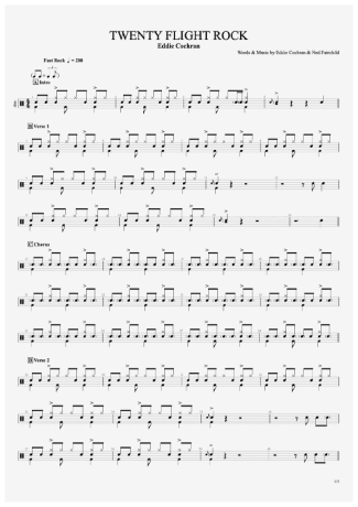 Eddie Cochran  score for Drums