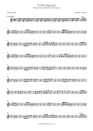 Edoardo Vianello O Mio Signore score for Clarinet (Bb)