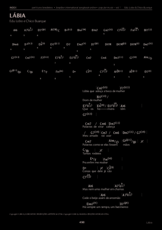 Edu Lobo e Chico Buarque  score for Piano