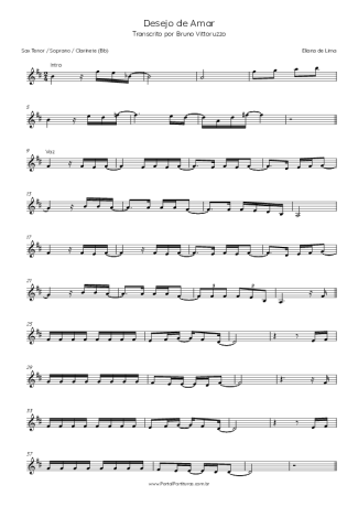 Eliana de Lima  score for Tenor Saxophone Soprano (Bb)