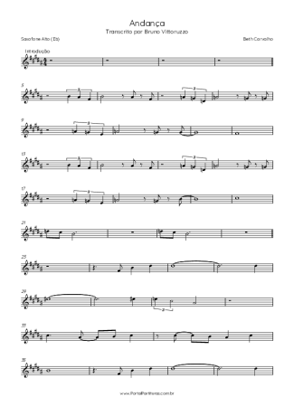 Elis Regina Andança score for Alto Saxophone