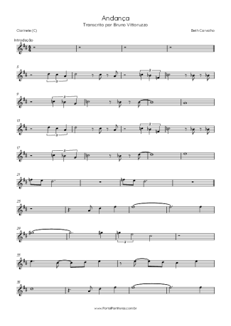 Elis Regina Andança score for Clarinet (C)