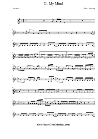 Ellie Goulding   score for Clarinet (C)