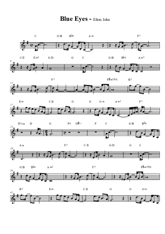 Elton John Blue Eyes score for Clarinet (Bb)