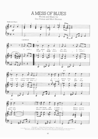 Elvis Presley  score for Piano