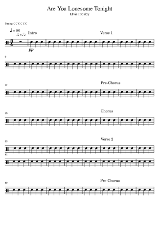 Elvis Presley  score for Drums