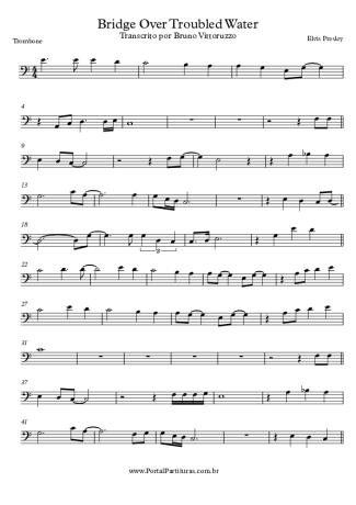 Elvis Presley Bridge Over Troubled Water score for Trombone