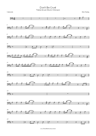 Elvis Presley Don´t Be Cruel score for Cello