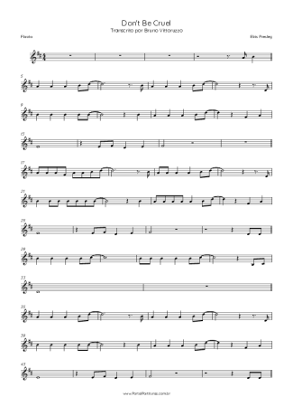 Elvis Presley  score for Flute