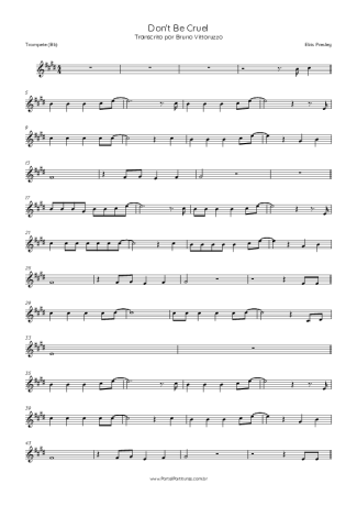 Elvis Presley Don´t Be Cruel score for Trumpet