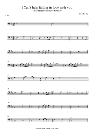 Elvis Presley  score for Cello