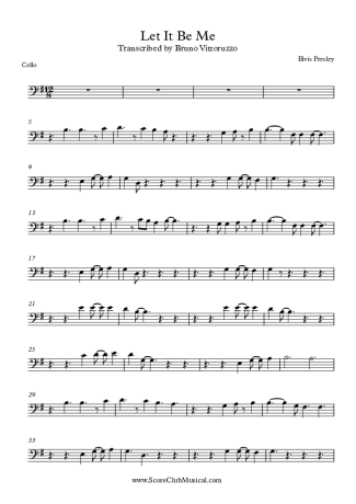 Elvis Presley Let It Be Me score for Cello