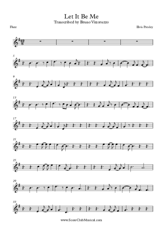 Elvis Presley Let It Be Me score for Flute