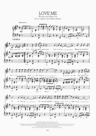 Elvis Presley Love Me score for Piano