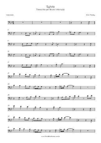 Elvis Presley Sylvia score for Cello