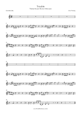 Elvis Presley Trouble score for Clarinet (Bb)