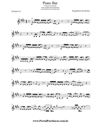 Engenheiros do Hawaii  score for Clarinet (C)