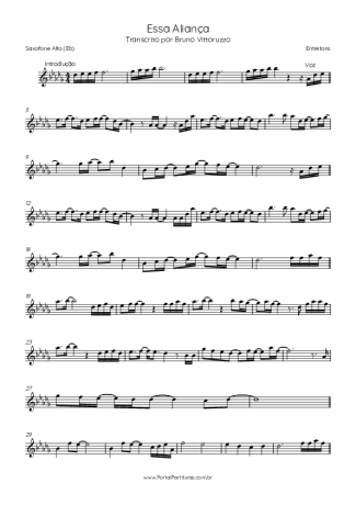 Entretons Essa Aliança score for Alto Saxophone