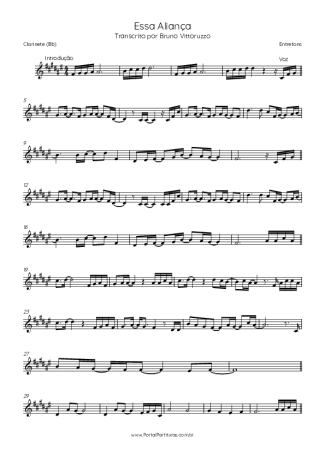 Entretons Essa Aliança score for Clarinet (Bb)