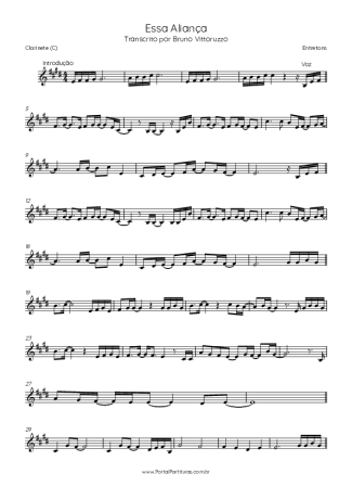 Entretons Essa Aliança score for Clarinet (C)