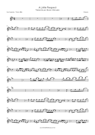 Erasure A Little Respect score for Tenor Saxophone Soprano (Bb)