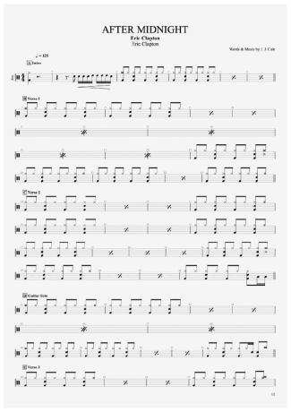 Eric Clapton  score for Drums