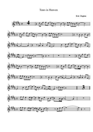 Eric Clapton  score for Tenor Saxophone Soprano (Bb)