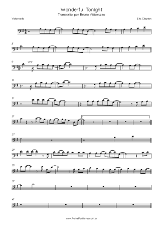 Eric Clapton  score for Cello