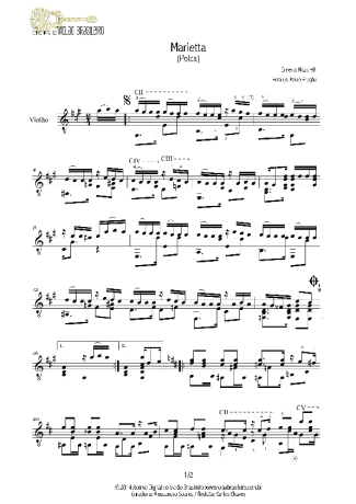 Ernesto Nazareth Marietta score for Acoustic Guitar