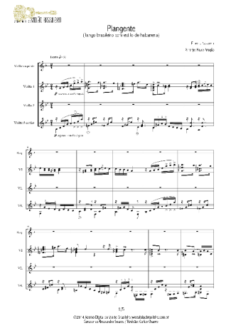 Ernesto Nazareth Plangente score for Acoustic Guitar