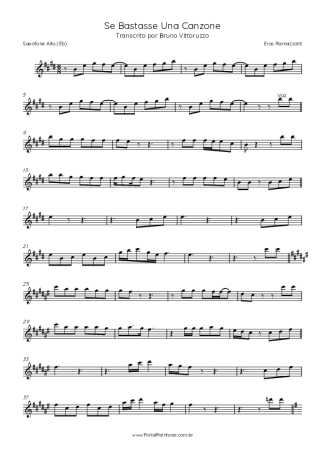 Eros Ramazzotti  score for Alto Saxophone